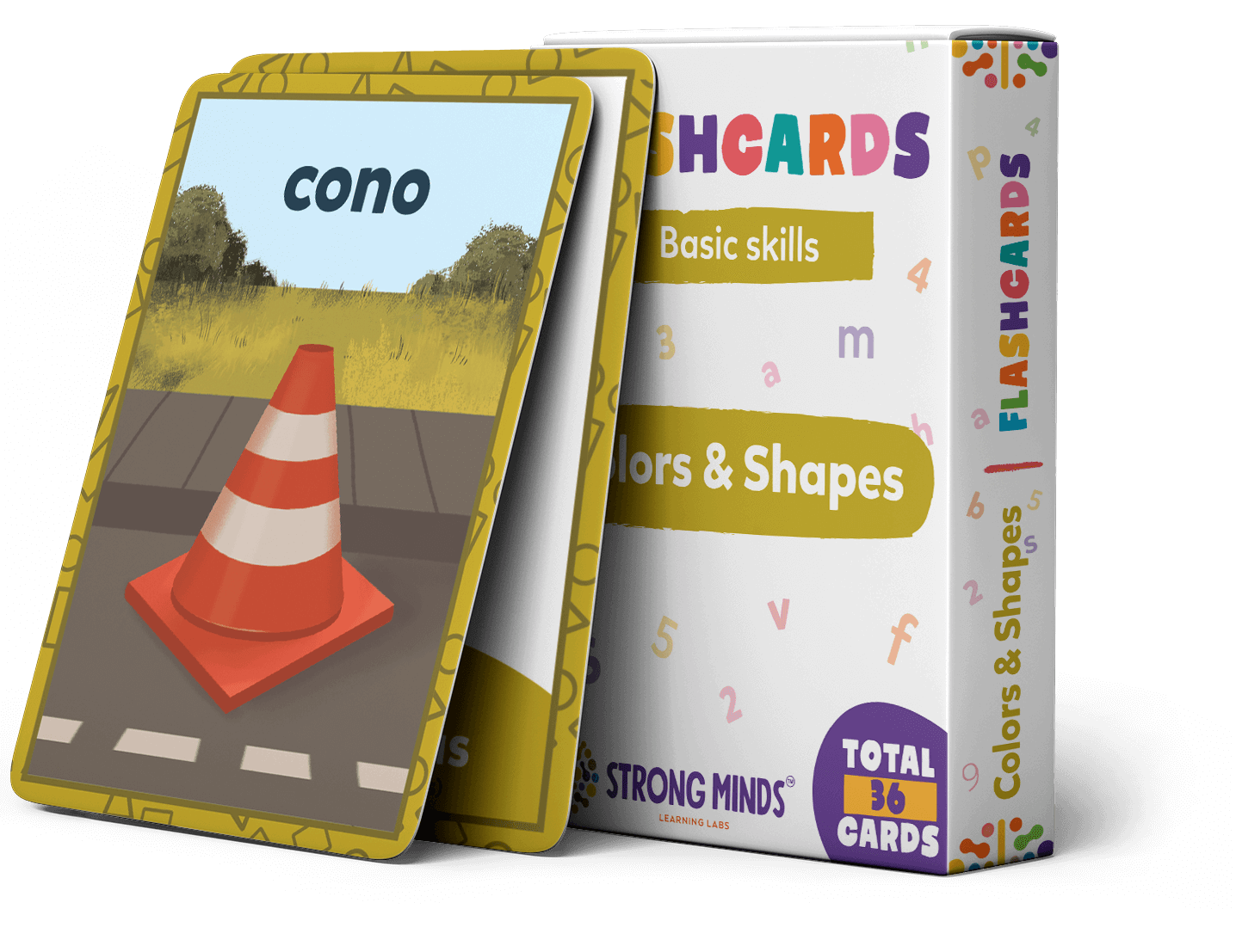 Preschool learning shapes and color flashcards for toddlers