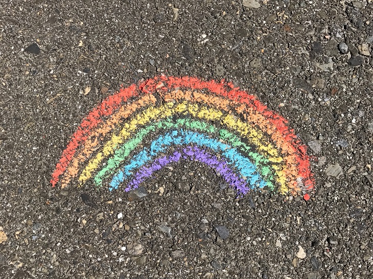 rainbow chalk drawing