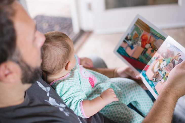 reading book to baby